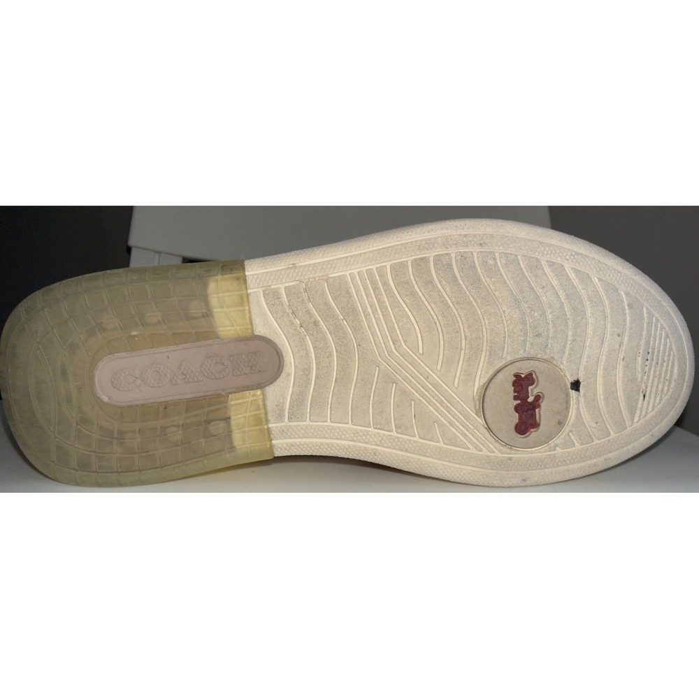 Coach CitySole Court Sneakers White Leather Tiger Print Calf Hair Red size 7 - Picture 14 of 14